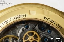 0421 TimelessDesign Speedmaster Moonwatch in Moonshine Gold YG RMF Best Edition YG Dial on Black Rubber Strap Manual Chrono 7834